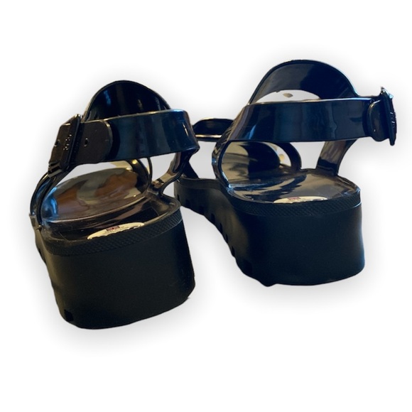 JuJu 3 strap jelly sandals - black - size UK 5 US 7 - Picture 3 of 5